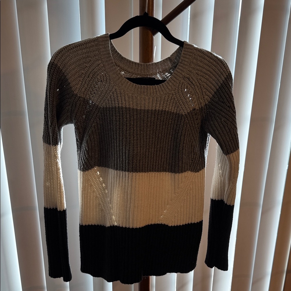 Striped Gray and Cream Women's Sweater